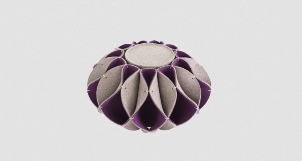 Ruff High Pouf in Purple's product image